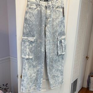 NWT Wild Fable Striped Blue Cargo Jeans